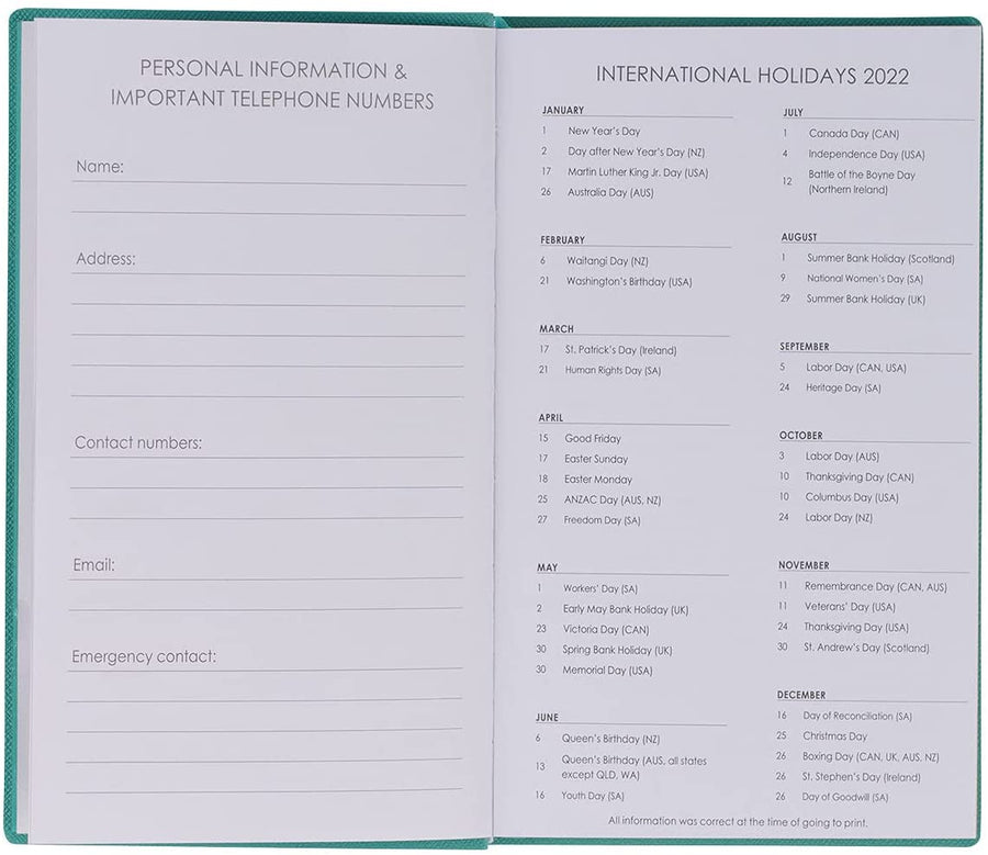 Personalized Planner 2022 Be Still My Soul Teal Faux Leather My Yearly Planner - Psalm 46:10