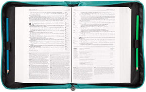 Jeremiah 31:3 Faux Leather Turquoise Personalized Bible Cover For Women