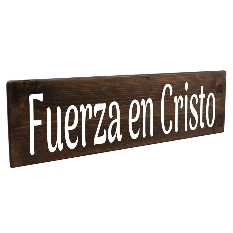 Fuerza en Cristo Spanish Wood Decor