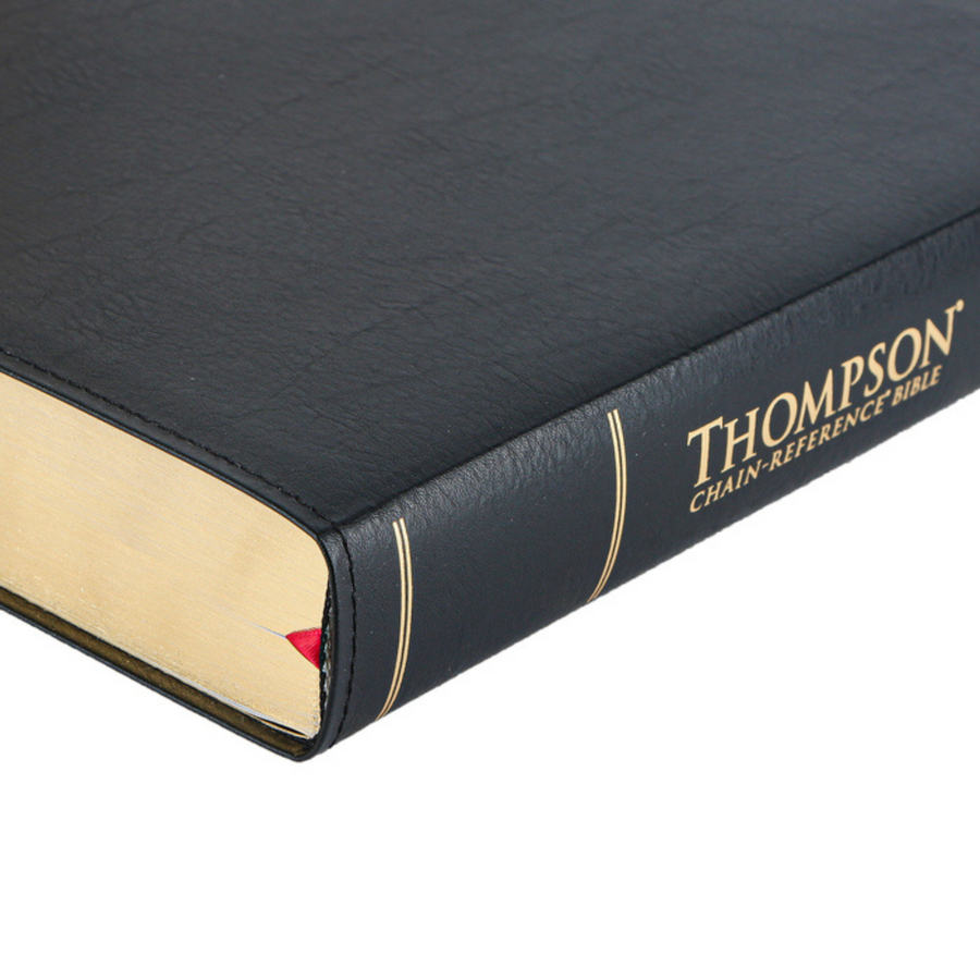 Personalized Custom Text Your Name KJV Thompson Chain-Reference Bible Black Bonded Leather Red Letter Edition King James Version