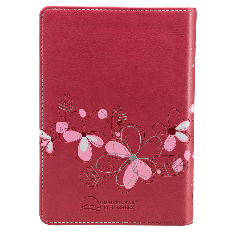 Personalized KJV COMPACT Bible Lux Leather Pink