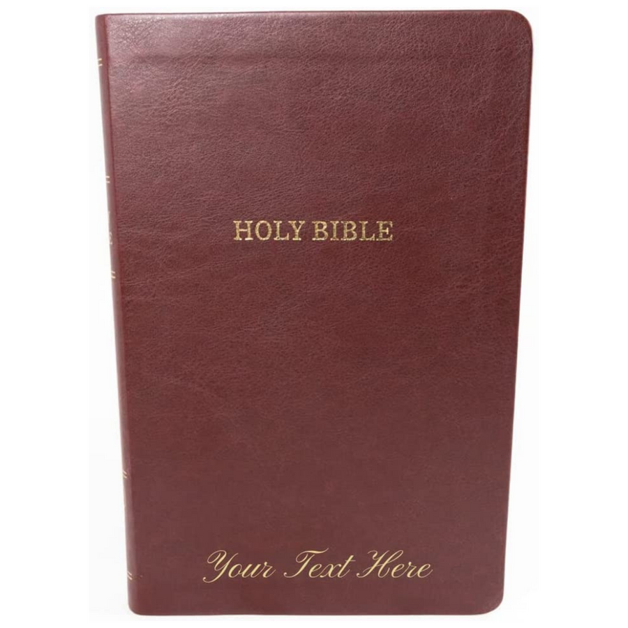 Personalized KJV Thinline Bible Comfort Print Burgundy Leathersoft