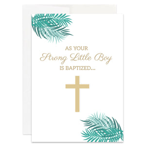 Baby Boy Baptism Card