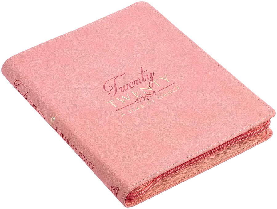 Year of Grace Peach Faux Leather Large Zippered Planner for 2020