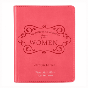 Personalized Custom Text Your Name One-Minute Devotions for Women Devotional Pink Faux Leather