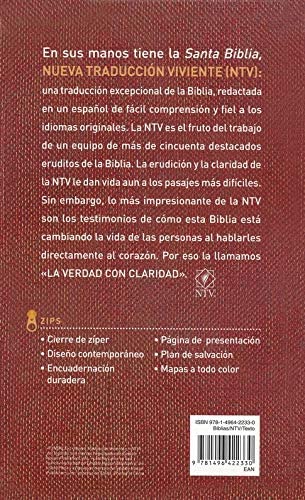 Personalized Santa Biblia NTV Edición Zíper SentiPiel Ladrillo