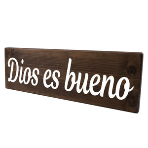 Dios es bueno Spanish Wood Decor