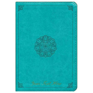 Personalized ESV Personal Reference Bible TruTone Turquoise Emblem Design