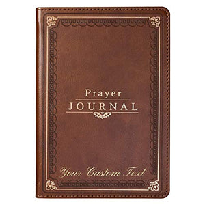 Personalized Journal Custom Text The Lord's Prayer Matthew 6:9-13 LuxLeather Prayer Journal Brown