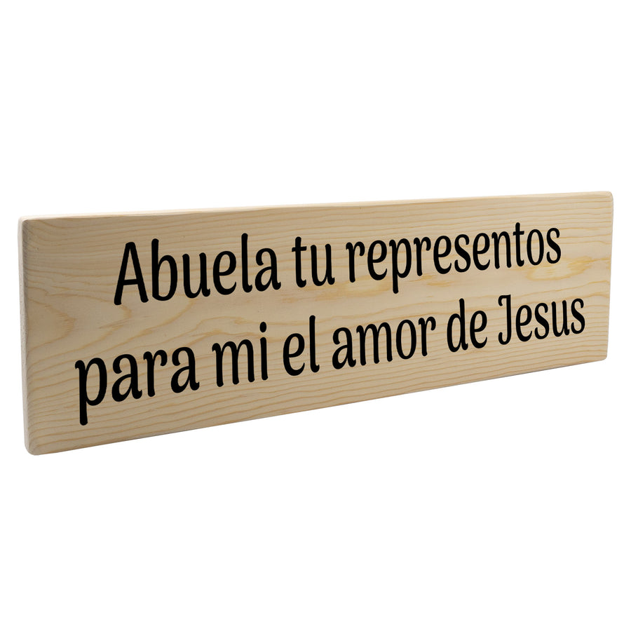 Abuela representos el amor de Jesús Spanish Wood Decor