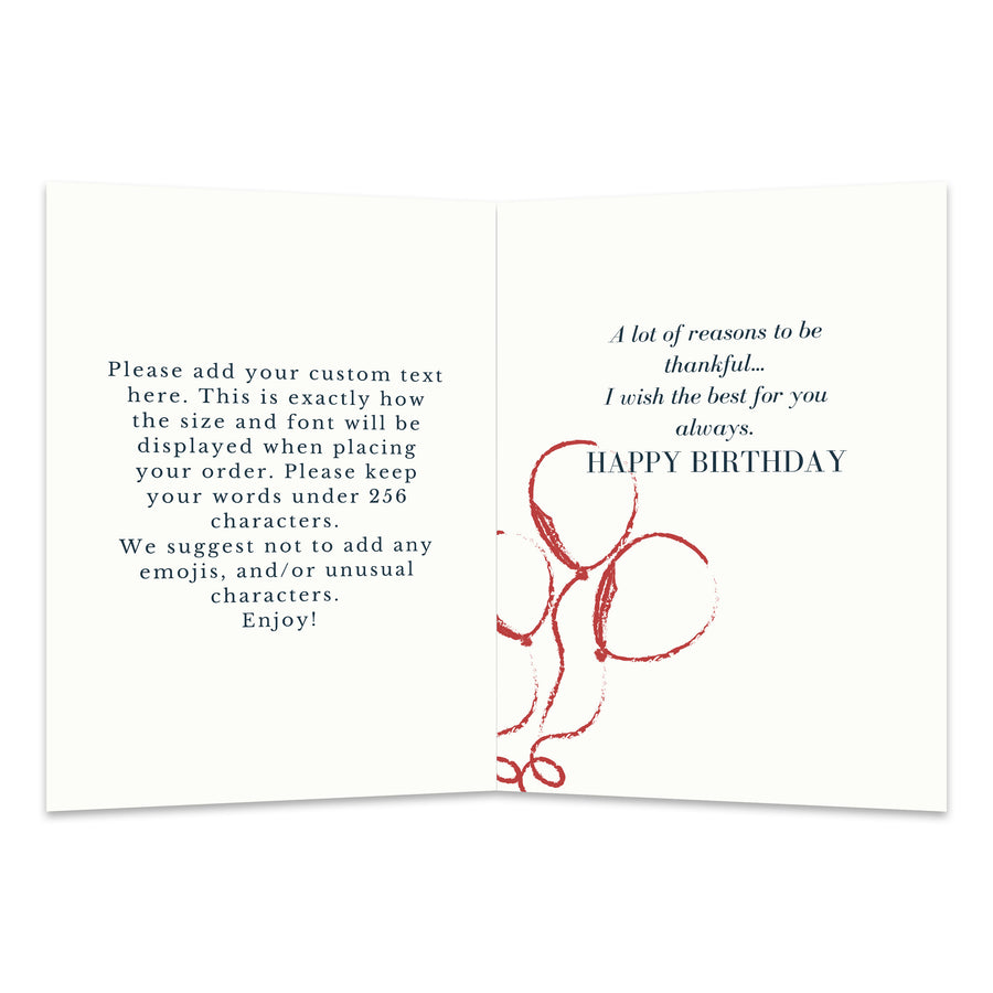 Personalized Happy Birthday Card Custom Your Photo Image Upload Your Text Greeting Card