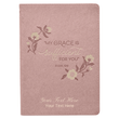 Load image into Gallery viewer, Personalized Journal Custom Text Your Name Sufficient Grace Pearlescent Dusty Rose
