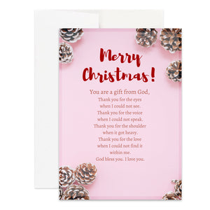 Christian Merry Christmas Thank You Poem Holiday Card for Christmas