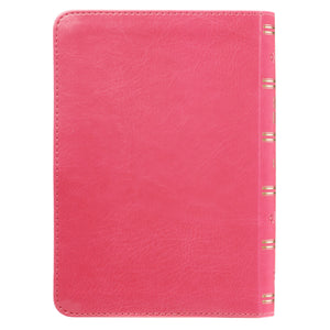 Personalized KJV Bible COMPACT LuxLeather Pink