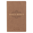 Load image into Gallery viewer, Personalized Custom Text Your Name KJV Budget Gift and Award Faux Leather Tan Softcover Bible King James Version
