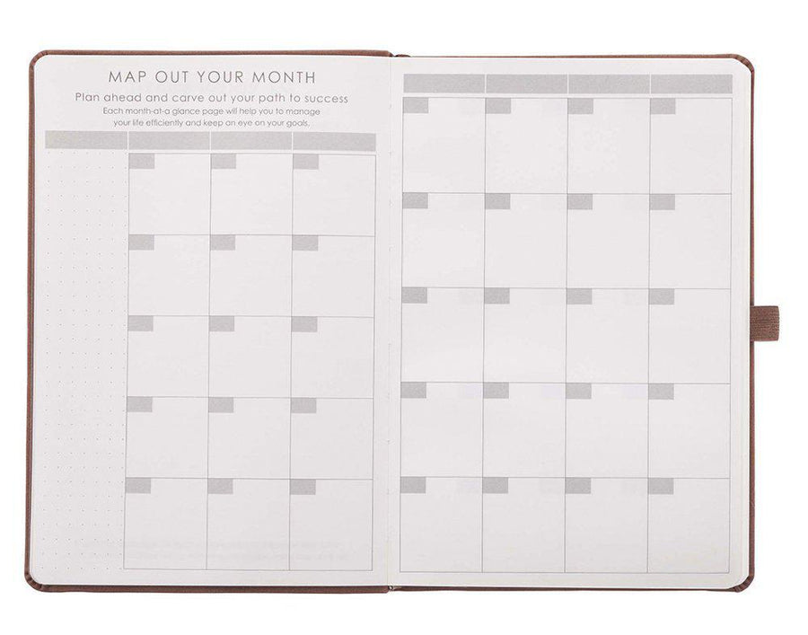 Baxter Undated Planner Brown Faux Leather