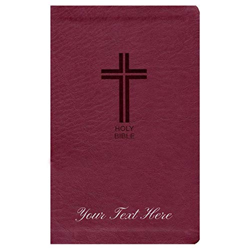 Personalized Custom Text Your Name NKJV Value Thinline Holy Bible Burgundy Leathersoft Red Letter Edition New King James Version