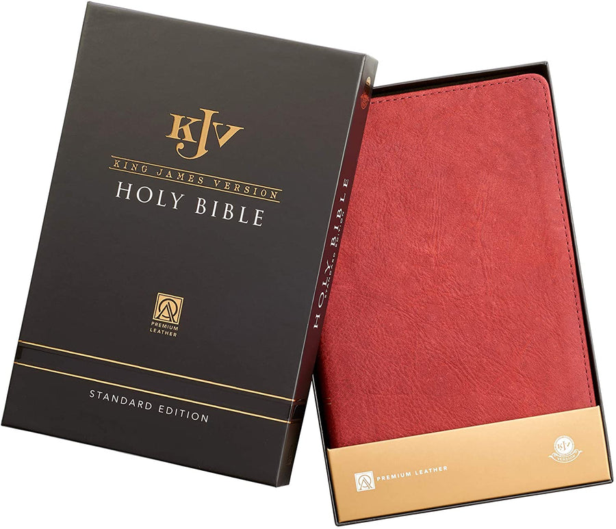 Personalized KJV Holy Bible Standard Bible Burgundy Top Grain Premium Leather Bible w/Thumb Index