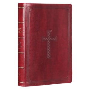 Personalized KJV Bible Super Giant Print King Indexed LuxLeather Burgundy