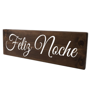 Feliz Noche Spanish Wood Decor