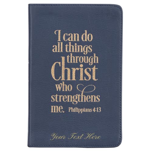Personalized I Can Do All Things Full Grain Leather Journal Philippians 4:13