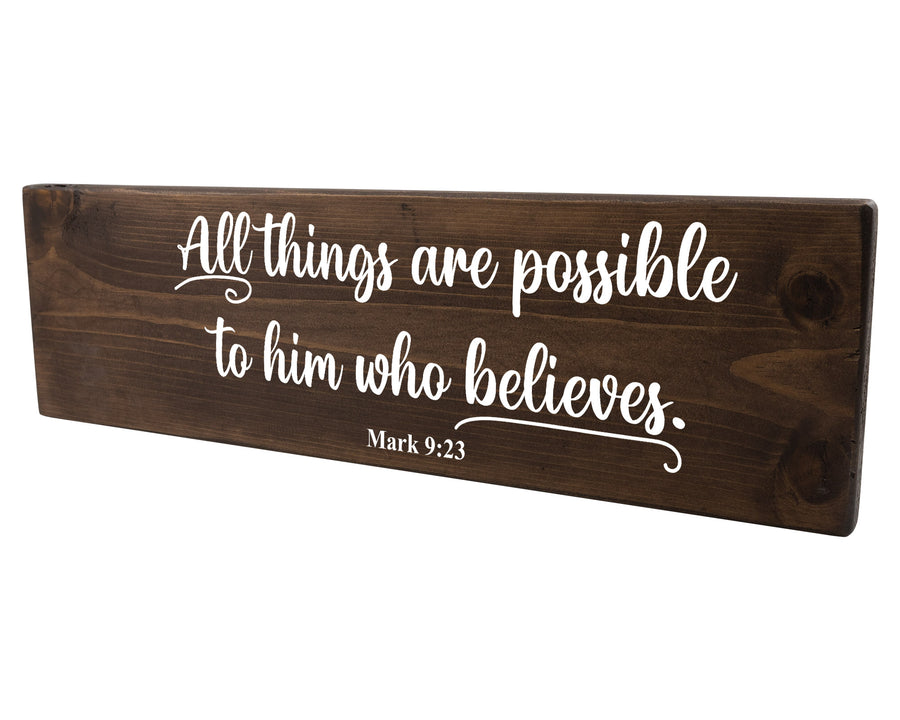 Mark 9:23 All Things Are Possible Wood Decor