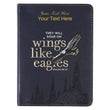 Load image into Gallery viewer, Personalized Journal Wings Like Eagles Navy Blue Handy-sized Faux Leather
