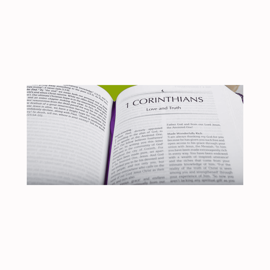 Personalized Custom Text Your Name The Passion Translation New Testament (2020 Edition) Large Print Violet Faux Leather