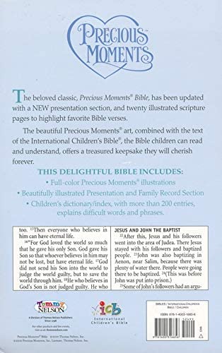 Personalized ICB Precious Moments Holy Bible Leathersoft Blue International Children's Bible