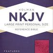 Load image into Gallery viewer, Personalized Custom Text Your Name NKJV Large Print Personal Size Reference Bible LeatherTouch Pink
