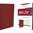 Load image into Gallery viewer, Personalized NKJV Thinline Red Letter Comfort Print Leathersoft Bible Red

