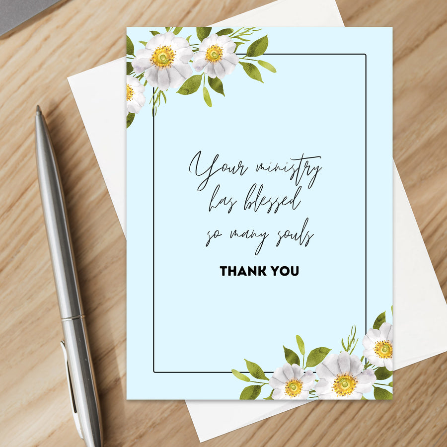 Ministry Appreciation Card for Pastor, Minister, Church Staff, Volunteers, Ministry Appreciation Gift Card for Ministers