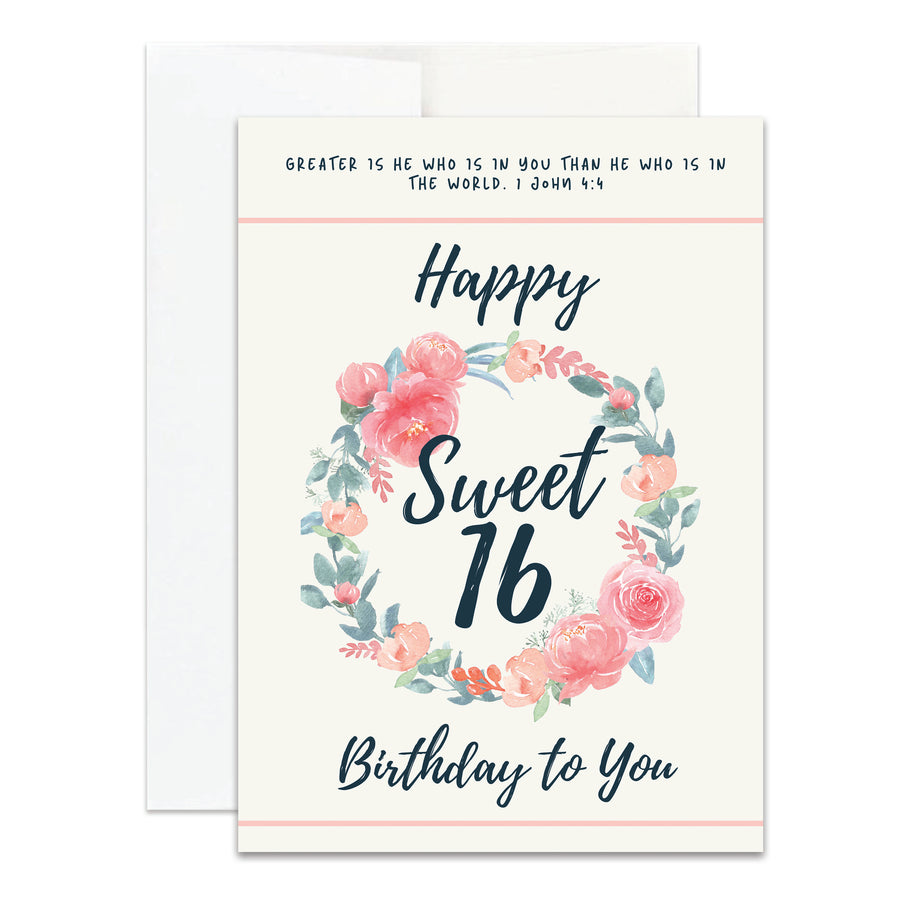 Christian Happy 16th Birthday Card for 16th Birthday Card, Christian Gift for 16th Birthday