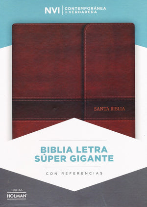 Personalized Bible Spanish NIV Super Giant Bonded Leather w/Flap (NVI Super Gigante Piel Cuero)