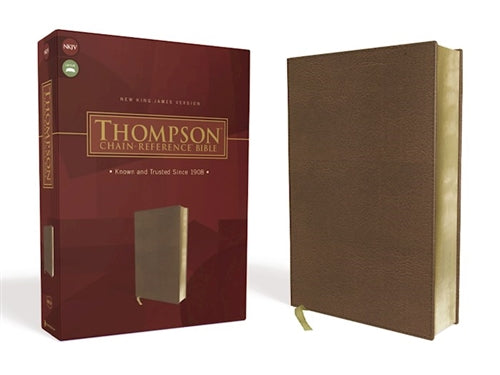 Personalized NKJV Thompson Chain-Reference Bible Brown Leathersoft