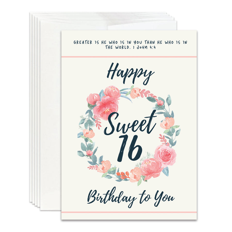 Christian Happy 16th Birthday Card for 16th Birthday Card, Christian Gift for 16th Birthday