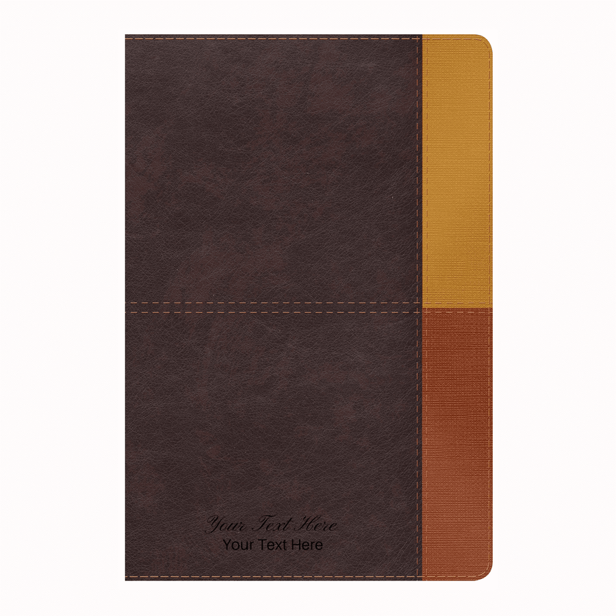 Personalized Custom Text Your Name Rainbow Study Bible RVR 1960 Cocoa/Terracotta LeatherTouch (Spanish Edition)