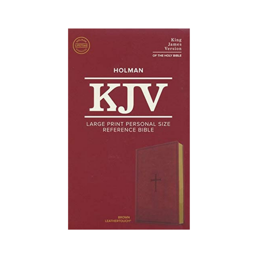 Personalized Custom Text Your Name KJV Large Print Personal Size Reference Bible Brown Leathertouch King James Version