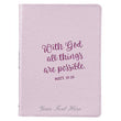 Load image into Gallery viewer, Personalized Custom Text Your Name With God All Things Are Possible Handy-Sized Full Grain Leather Journal Pink
