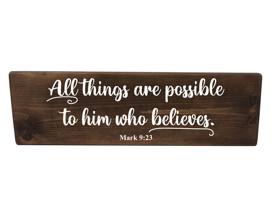 Mark 9:23 All Things Are Possible Wood Decor