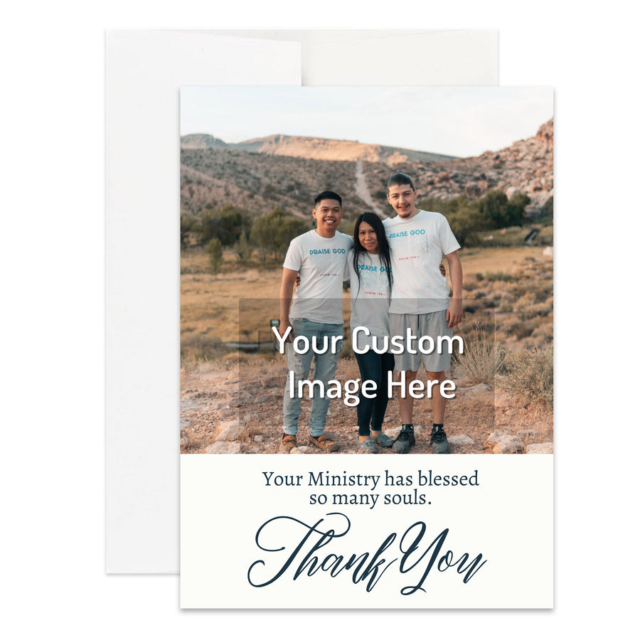 Personalized Ministry Appreciation Card Custom Your Photo Image Upload Your Text Greeting Card, Pastor, Ministers, Church Staff, Volunteers