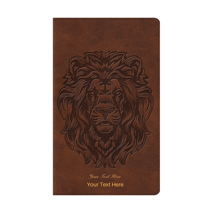 Personalized Custom Text Your Name ESV Thinline Holy Bible TruTone Royal Lion Brown English Standard Version