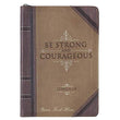 Load image into Gallery viewer, Personalized Strong and Courageous Antiqued Zippered Classic LuxLeather Journal
