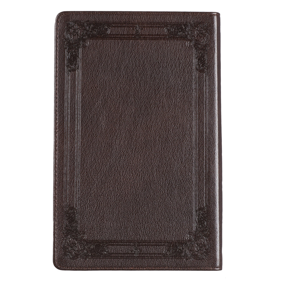 Personalized KJV Full Grain Premium Leather Thumb Index Dark Brown