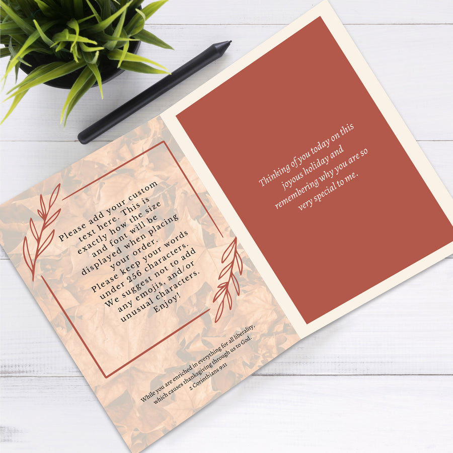 Personalized Christian Thanksgiving Card Custom Your Photo Image Upload Your Text Greeting Card