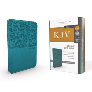 Personalized KJV Deluxe Gift Bible Red Letter Leathersoft Turquoise King James Version