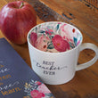 Load image into Gallery viewer, Best Teacher Ever White with Floral Interior Mug
