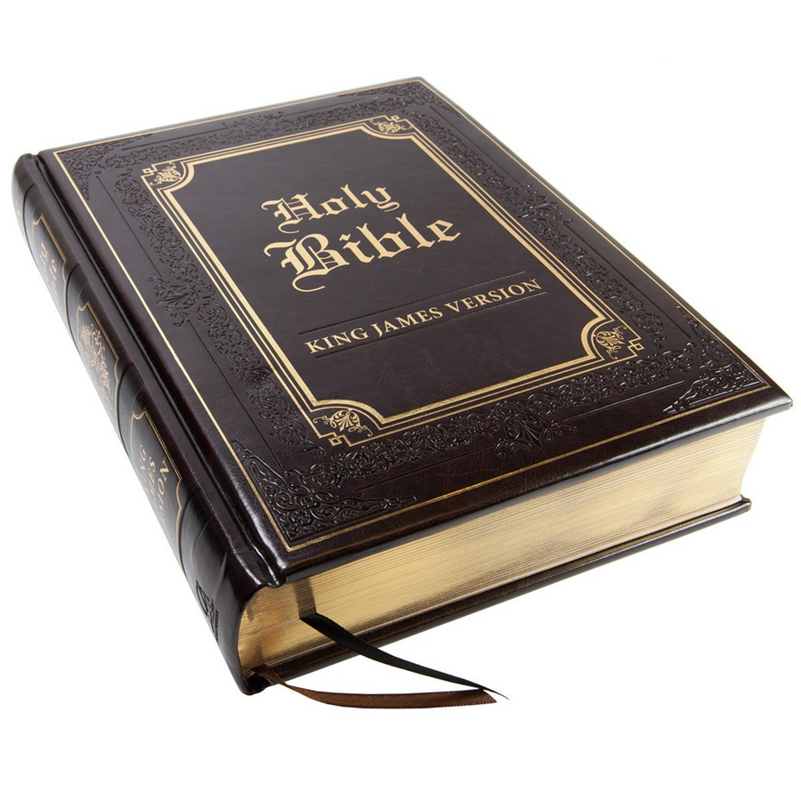 Personalized KJV Holy Bible Family Edition LuxLeather Large Print Dark Brown King James Version