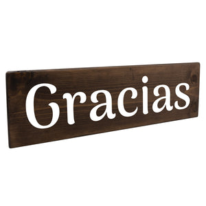 Gracias Spanish Wood Decor