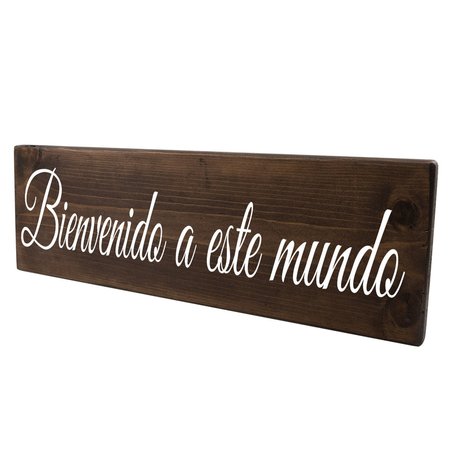 Bienvenido a este mundo Spanish Wood Decor